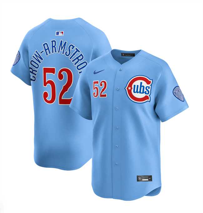 Men%27s Chicago Cubs #52 Pete Crow-Armstrong 2024-25 Blue 2nd Alternate Limited Stitched Jersey Dzhi